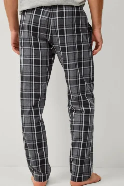 Ellos Collection Natbukser i poplin Sort/gråternet New