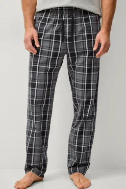 Ellos Collection Natbukser i poplin Sort/gråternet New