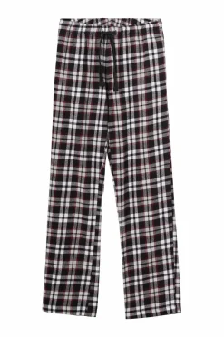 Ellos Collection Natbukser i flonel sort rutig
