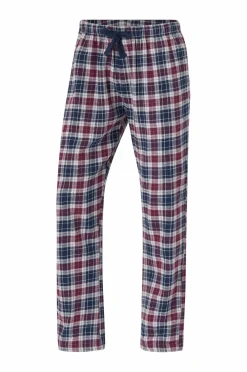 Ellos Collection Natbukser i flonel Blå/vinerød rutet Online