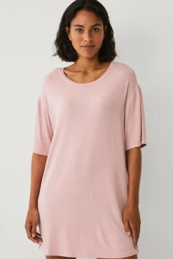 Ellos Nattøj>Collection Natkjole med stort T Rosa