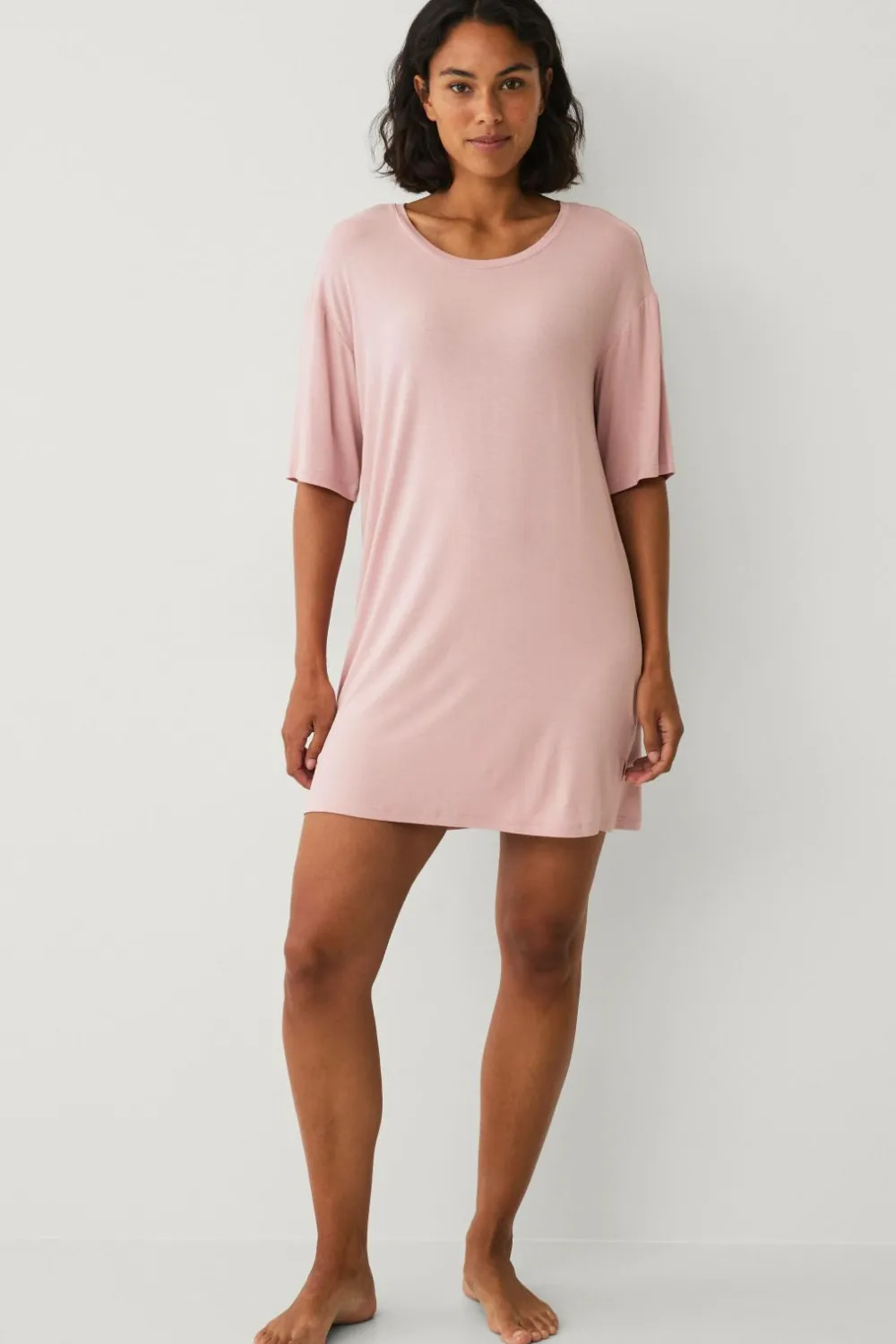Ellos Nattøj>Collection Natkjole med stort T Rosa