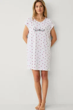 Ellos Collection Natkjole Hvidrød New