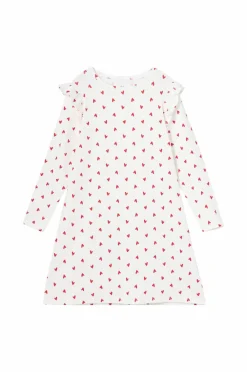 Ellos Nattøj & Homewear>Collection Natkjole i bomuldsjersey beige hjerte-mønstret