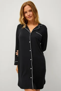 Ellos Nattøj>Collection Natskjorte i viskose Sort