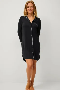 Ellos Nattøj>Collection Natskjorte i viskose Sort