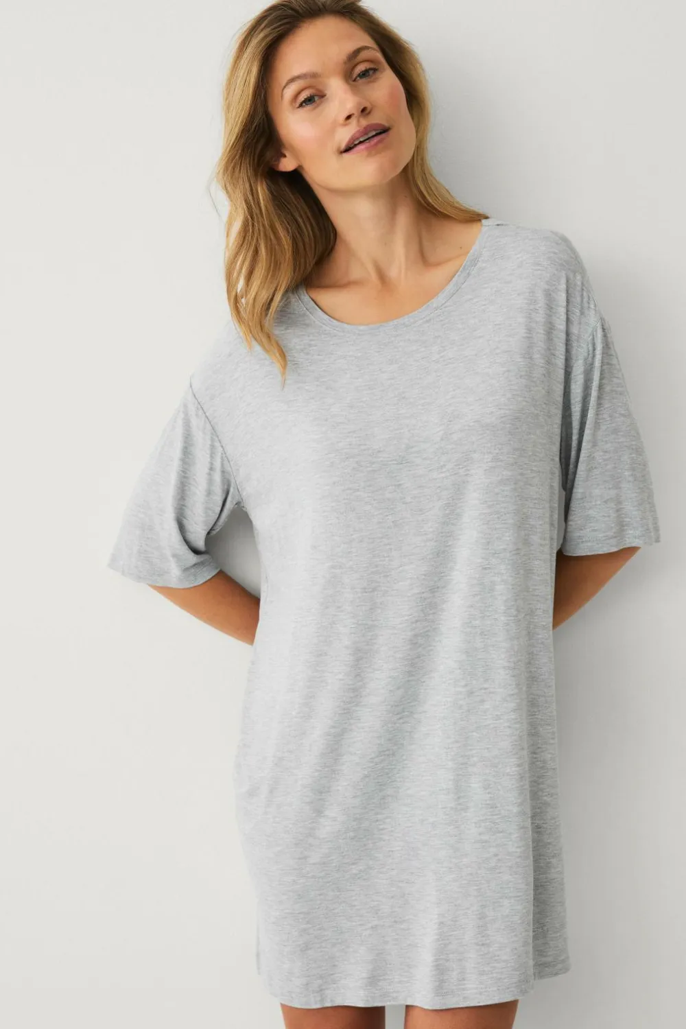 Ellos Collection Natkjole med stort T Grå New