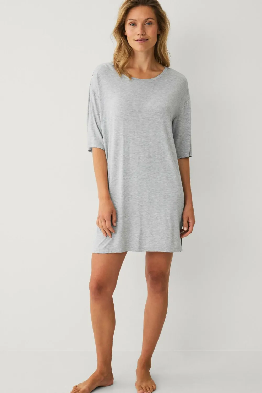 Ellos Collection Natkjole med stort T Grå New