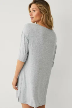 Ellos Collection Natkjole med stort T Grå New
