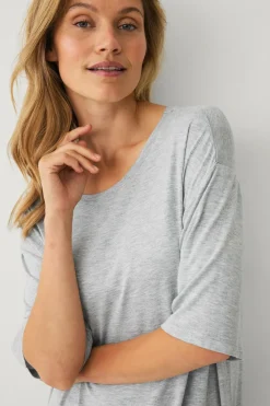 Ellos Collection Natkjole med stort T Grå New