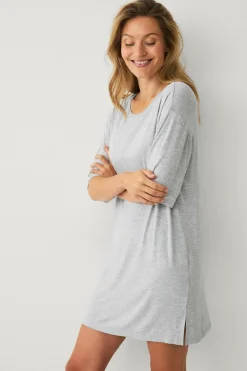 Ellos Collection Natkjole med stort T Grå New