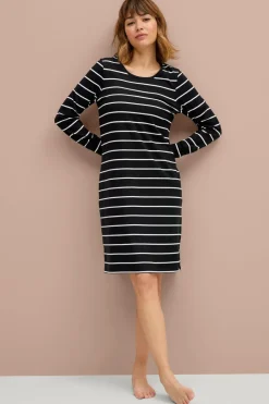 Ellos Nattøj>Collection Natkjole Sortstribet