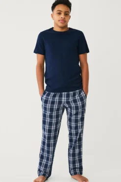 Ellos Collection Natbukser Harry i poplin Blåternet Sale