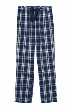 Ellos Collection Natbukser Harry i poplin Blåternet Sale