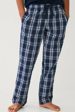 Ellos Collection Natbukser Harry i poplin Blåternet Sale