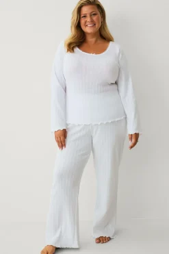 Ellos Collection Natbukser Hvid Discount