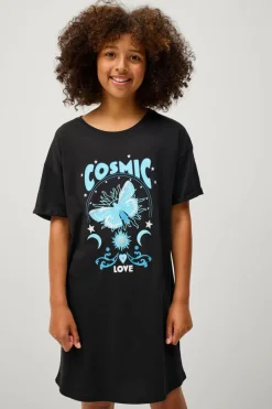 Ellos Collection Natkjole Leonore Sort Outlet