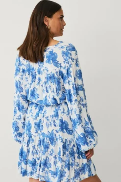 Ellos Collection Nederdel med elastisk talje Blå mønstret Hot