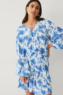 Ellos Collection Nederdel med elastisk talje Blå mønstret Hot