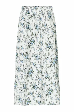 Ellos Nederdele>Collection Nederdel med elastisk talje Blåmønstret