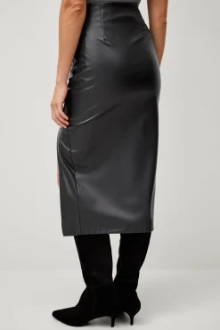 Ellos Collection Nederdel i imiteret læder Sort Outlet