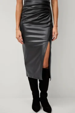 Ellos Collection Nederdel i imiteret læder Sort Outlet