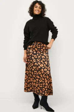 Ellos Nederdele>Collection Nederdel Skirt Katja Sort/Rust Leo