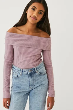 Ellos Trøjer & Cardigans>Collection Off shoulder top Hazel Lilla