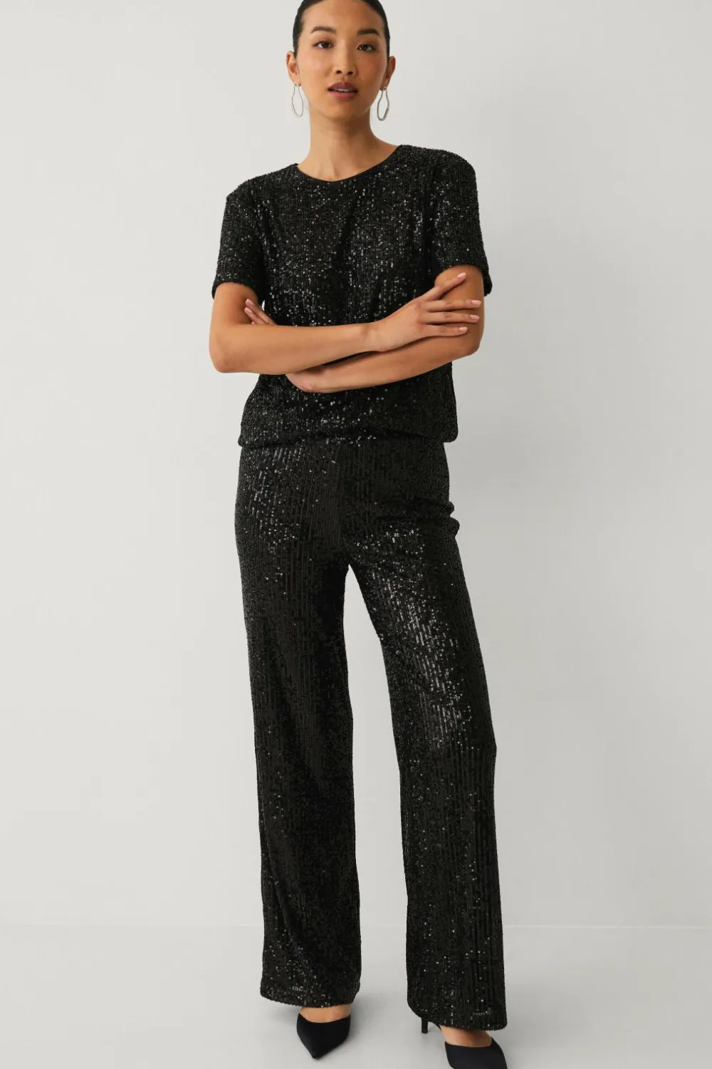 Ellos Collection Pailletbukser Sort New