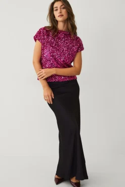 Ellos Collection Paillet top cerise Discount