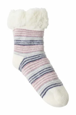 Ellos Collection Pileforede strømper naturhvid/rosa/grå Clearance