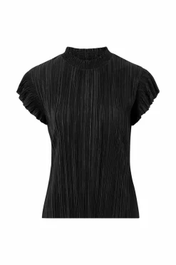 Ellos Collection Plisseret top sort Outlet