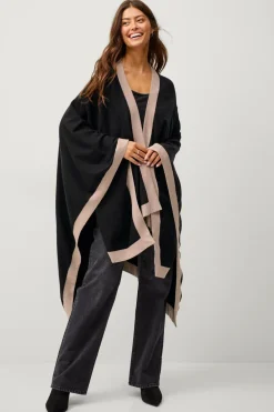 Ellos Trøjer & Cardigans>Collection Poncho Maja Sort