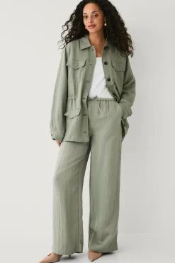 Ellos Collection Pull on-bukser i lyocell Grøn Sale