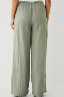 Ellos Collection Pull on-bukser i lyocell Grøn Sale