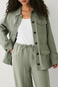 Ellos Collection Pull on-bukser i lyocell Grøn Sale