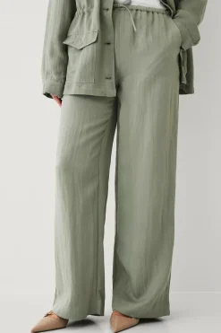 Ellos Collection Pull on-bukser i lyocell Grøn Sale