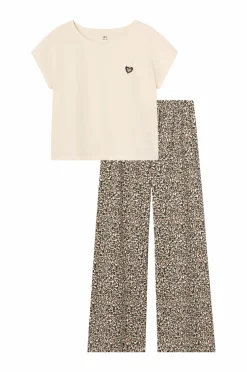 Ellos Collection Pyjamassæt Beige leopardprint