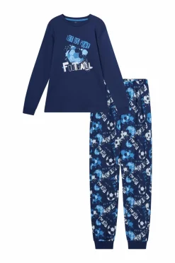 Ellos Collection Pyjamassæt i bomuld Blå fodbold
