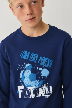 Ellos Collection Pyjamassæt i bomuld Blå fodbold