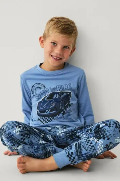 Ellos Nattøj & Homewear>Collection Pyjamas med tryk Blå racing