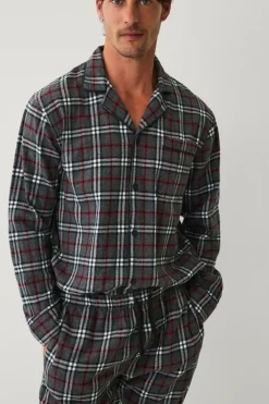 Ellos Collection Pyjamassæt i flonel Grårutig