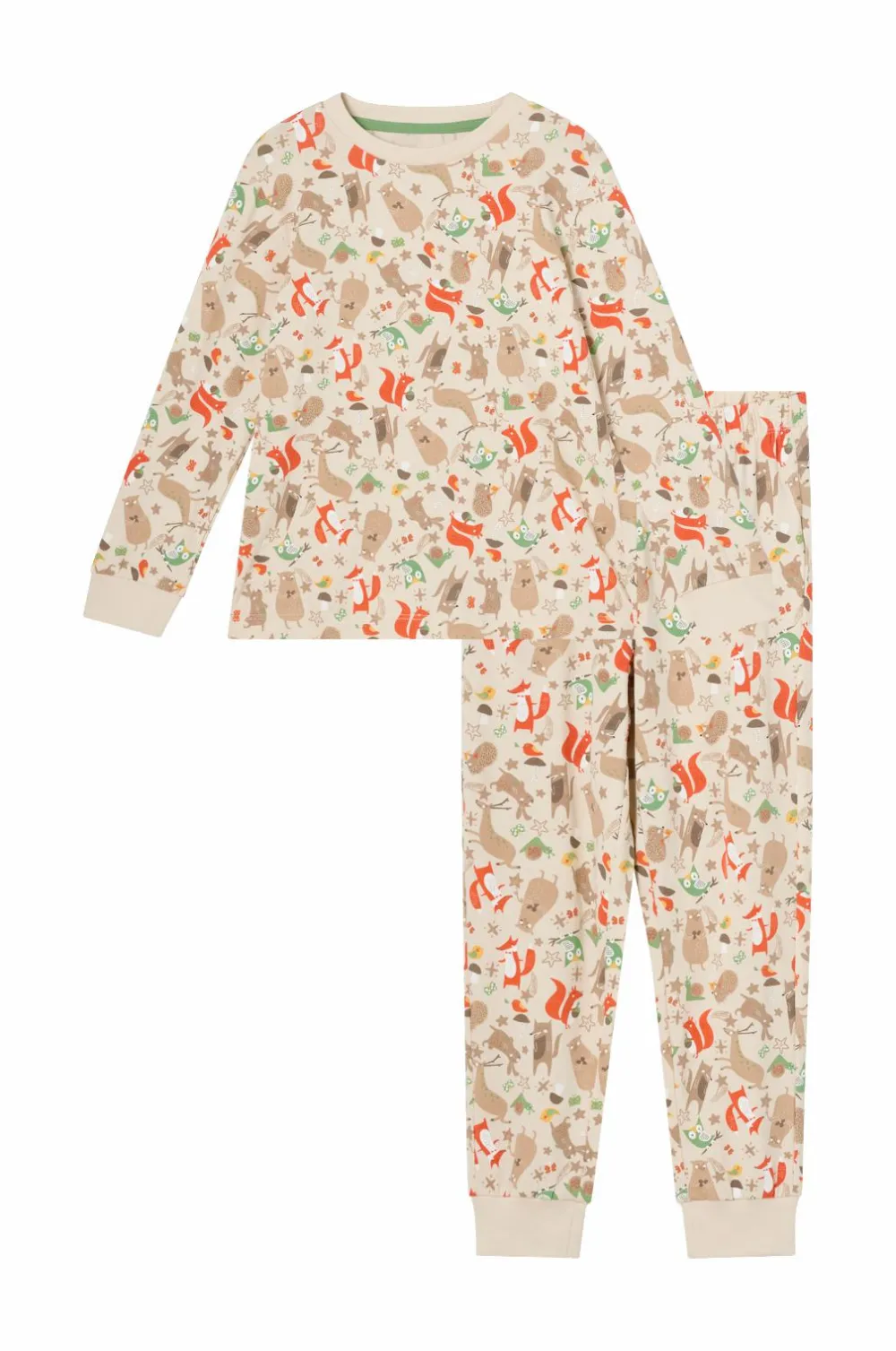 Ellos Collection Pyjamas med tryk beige skovmønstret Online