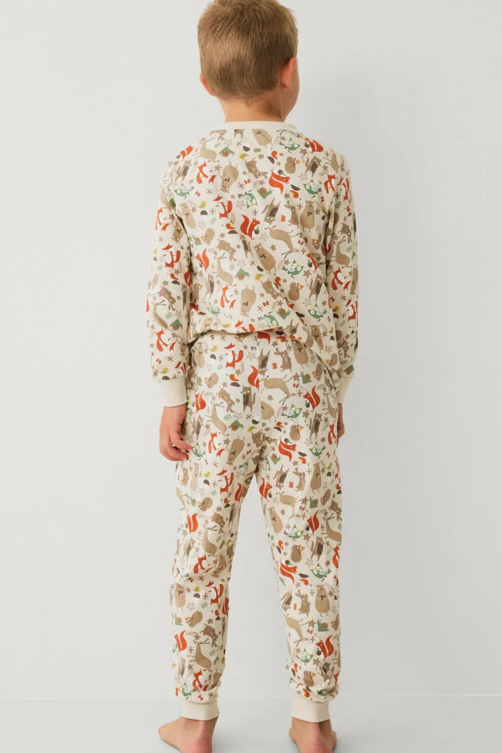 Ellos Collection Pyjamas med tryk beige skovmønstret Online