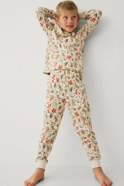 Ellos Collection Pyjamas med tryk beige skovmønstret Online