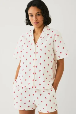 Ellos Collection Pyjamas i seersucker Hvidrød Outlet