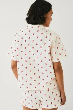 Ellos Collection Pyjamas i seersucker Hvidrød Outlet