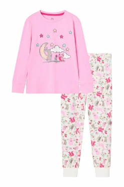 Ellos Collection Pyjamassæt i bomuldsjersey rosa skovdyr Best