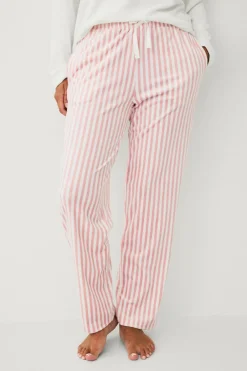 Ellos Collection Pyjamas i velour Hvidrosa stribet Sale