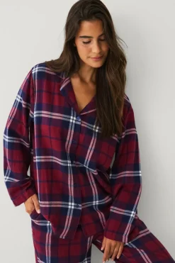 Ellos Collection Pyjamassæt i flonel Rødblå ternet Discount